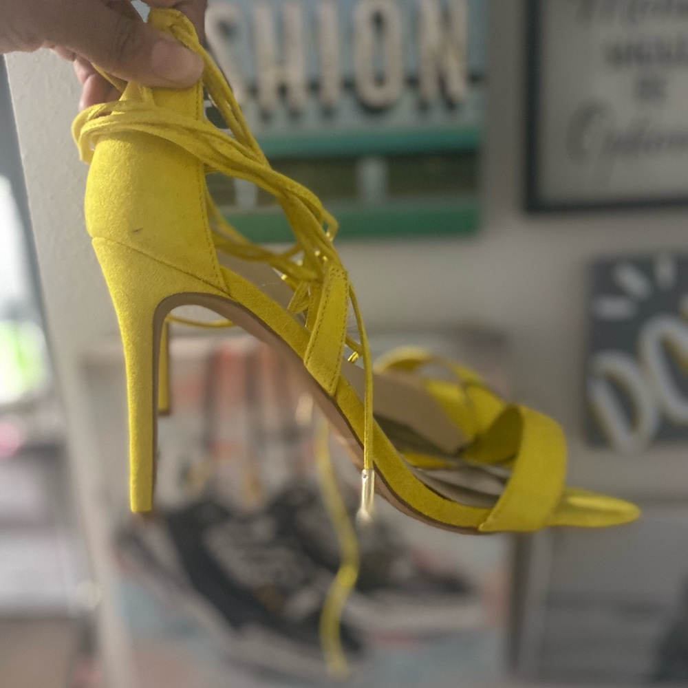 Yellow F21 Strap Heels